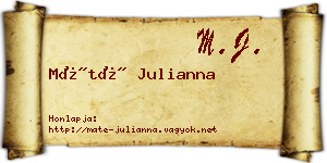 Máté Julianna névjegykártya
